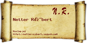 Netter Róbert névjegykártya